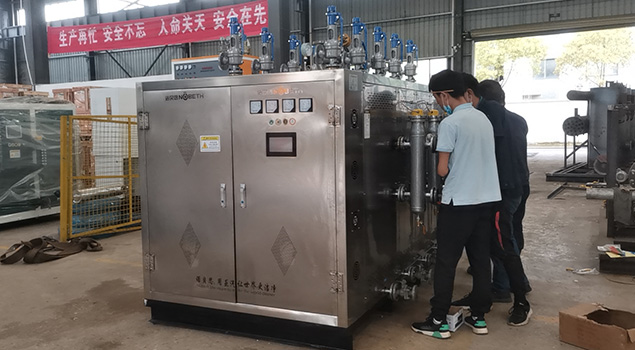 广州某企业订购1T不锈钢电加热蒸汽发生器已安排装车发货